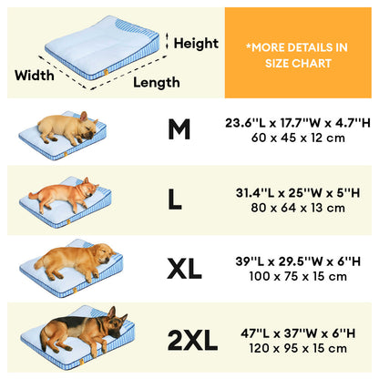 Extra Large Cooling Washable Rectangle Orthopedic Dog Bed - Cooling Nap