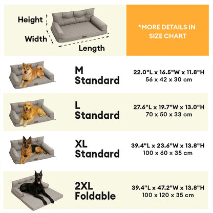 Luxe Faux Leather Foldable Orthopedic Large Dog Bed - CoreLounge