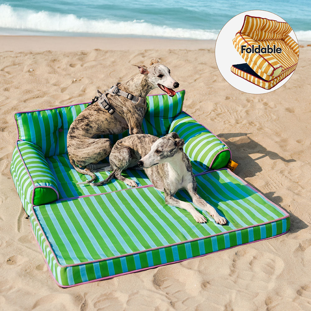 Stripe Waterproof Foldable Large Dog Sofa Bed - Sunny Siesta
