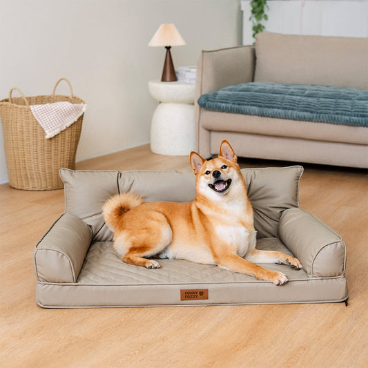 Luxe Faux Leather Foldable Orthopedic Large Dog Bed - CoreLounge