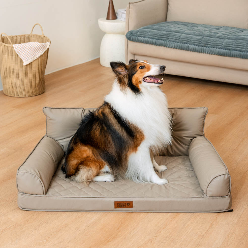 Luxe Faux Leather Foldable Orthopedic Large Dog Bed - CoreLounge