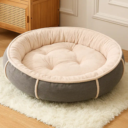 Ultra Plush Corduroy Anti-Anxiety Donut Dog Bed