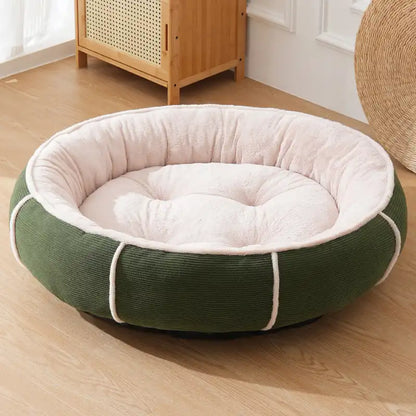 Ultra Plush Corduroy Anti-Anxiety Donut Dog Bed
