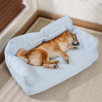 Ice Silk Cooling Pet Bed Breathable Washable Dog Sofa Bed