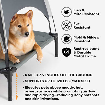 Multi-Functional Breathable Cooling Elevated Dog Bed with Canopy - PawAir