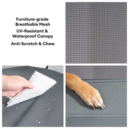 Multi-Functional Breathable Cooling Elevated Dog Bed with Canopy - PawAir
