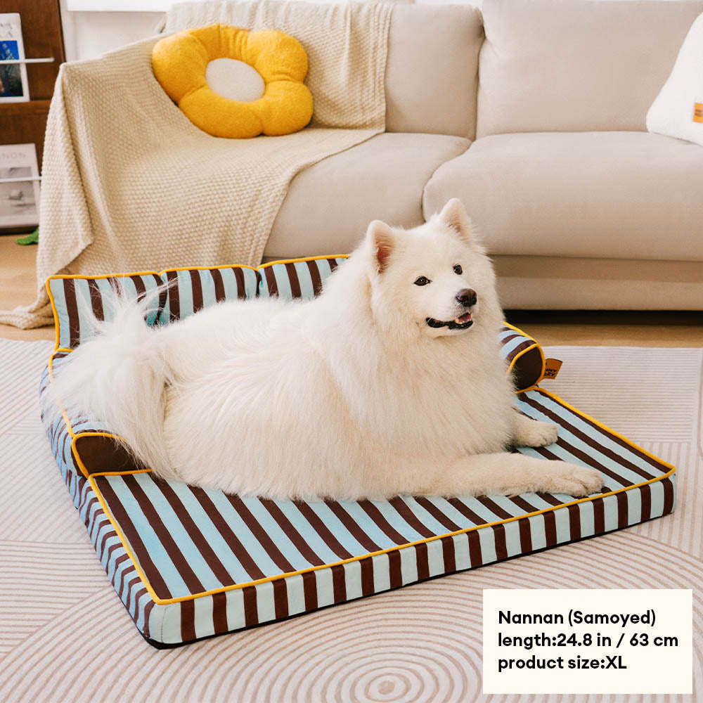 Stripe Waterproof Foldable Large Dog Sofa Bed - Sunny Siesta