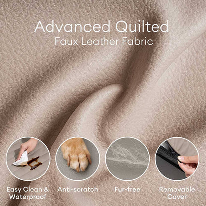 Luxe Faux Leather Foldable Orthopedic Large Dog Bed - CoreLounge