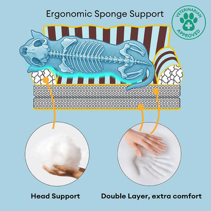 Stripe Waterproof Foldable Large Dog Sofa Bed - Sunny Siesta